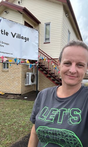 Danielle standing out the front of the Little Village building